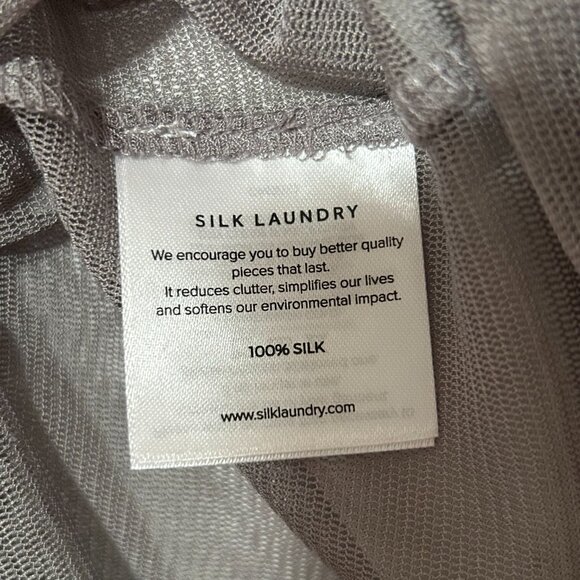 NWT Silk Laundry Mesh longsleeve top- Moon - Picture 9 of 9